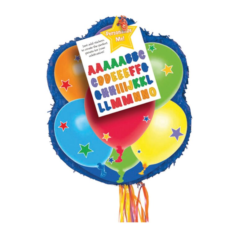 PULL PINATA BALLOONS PERSONALIZABLE 43.8X7.6X53.3CM - Pergamos
